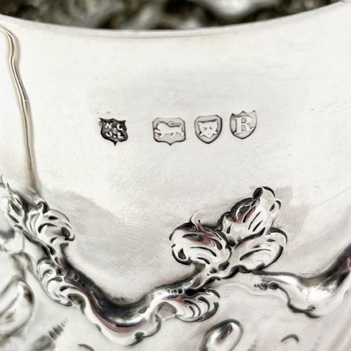 VICTORIAN STERLING SILVER CHRISTENING MUG WITH VERY GOOD GAUGE OF SILVER - ADDITIONAL PHOTO 4