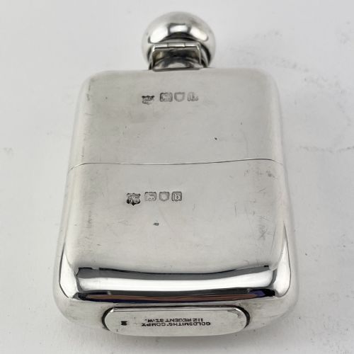 good quality victorian sterling silver hip flask - CATEGORY: ANTIQUE SILVER - DATED 1890