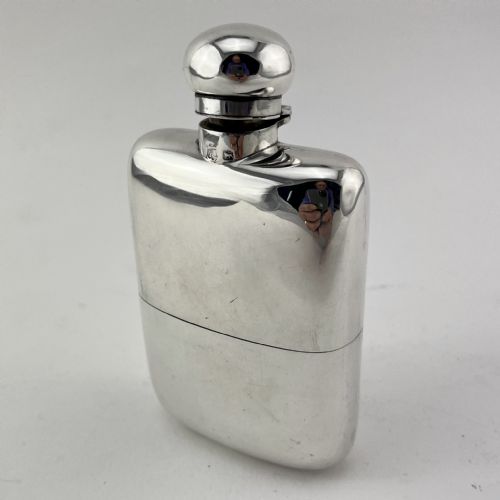 GOOD QUALITY VICTORIAN STERLING SILVER HIP FLASK - ADDITIONAL PHOTO 1