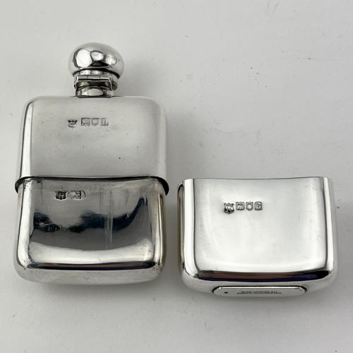 GOOD QUALITY VICTORIAN STERLING SILVER HIP FLASK - ADDITIONAL PHOTO 3