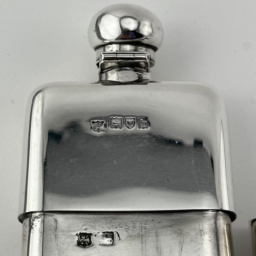 GOOD QUALITY VICTORIAN STERLING SILVER HIP FLASK - ADDITIONAL PHOTO 6