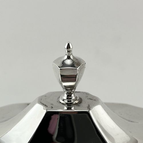 LARGE HEAVY GAUGE STERLING SILVER TEA CADDY - ADDITIONAL PHOTO 1