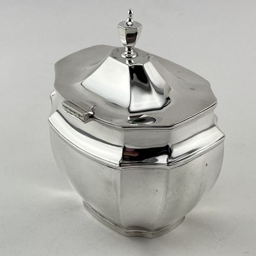 LARGE HEAVY GAUGE STERLING SILVER TEA CADDY - ADDITIONAL PHOTO 2