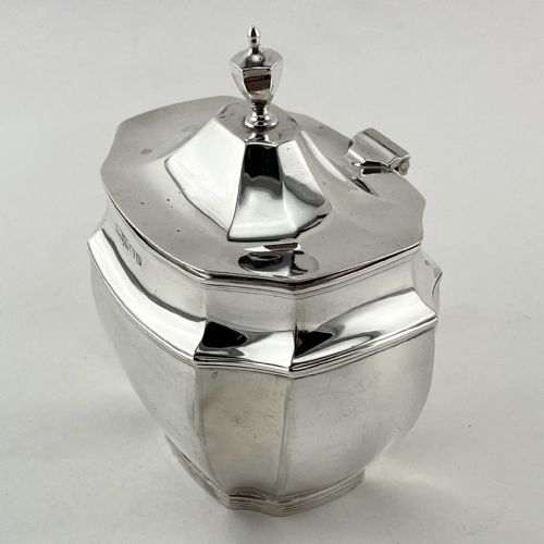 LARGE HEAVY GAUGE STERLING SILVER TEA CADDY - ADDITIONAL PHOTO 3