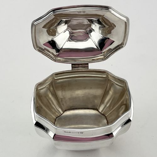 LARGE HEAVY GAUGE STERLING SILVER TEA CADDY - ADDITIONAL PHOTO 5
