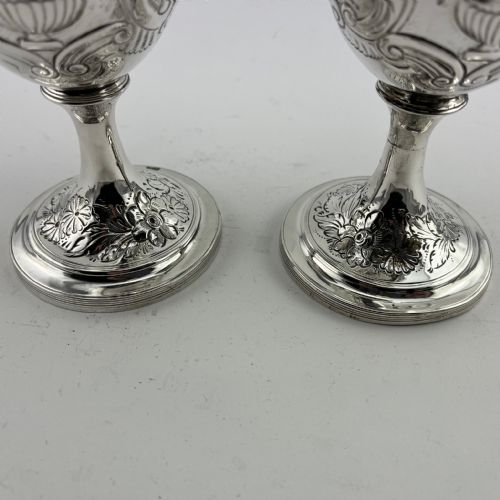 PAIR OF GEORGIAN STERLING SILVER GOOD QUALITY GOBLETS - ADDITIONAL PHOTO 3