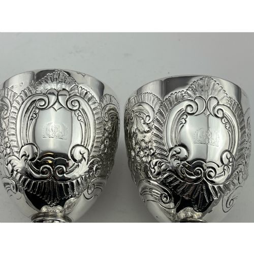 PAIR OF GEORGIAN STERLING SILVER GOOD QUALITY GOBLETS - ADDITIONAL PHOTO 4