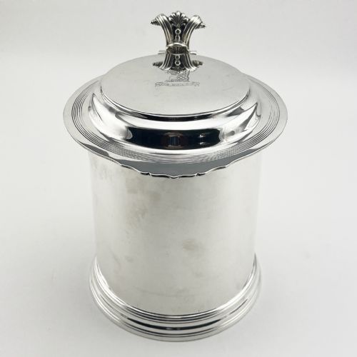 LARGE VICTORIAN STERLING SILVER THREE PINT LIDDED TANKARD - ADDITIONAL PHOTO 6