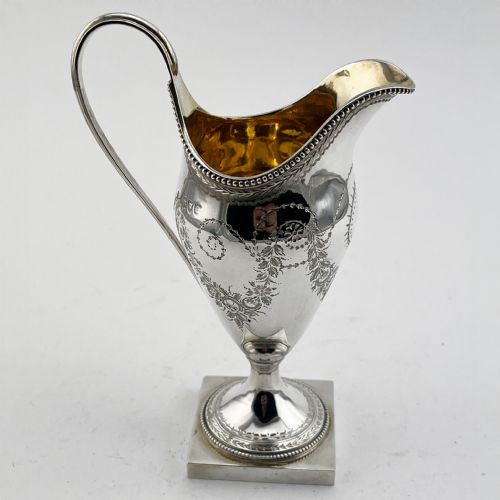 victorian georgian style sterling silver cream jug - CATEGORY: ANTIQUE SILVER - DATED 1890