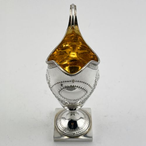 VICTORIAN GEORGIAN STYLE STERLING SILVER CREAM JUG - ADDITIONAL PHOTO 3