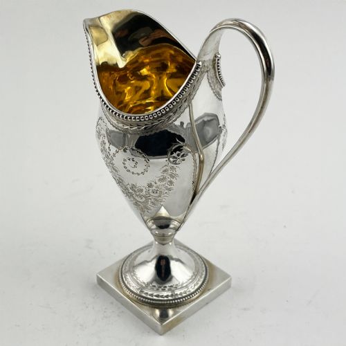 VICTORIAN GEORGIAN STYLE STERLING SILVER CREAM JUG - ADDITIONAL PHOTO 4