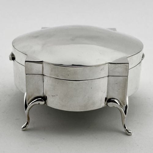 LARGE OVAL STERLING SILVER JEWELLERY OR TRINKET BOX - ADDITIONAL PHOTO 6