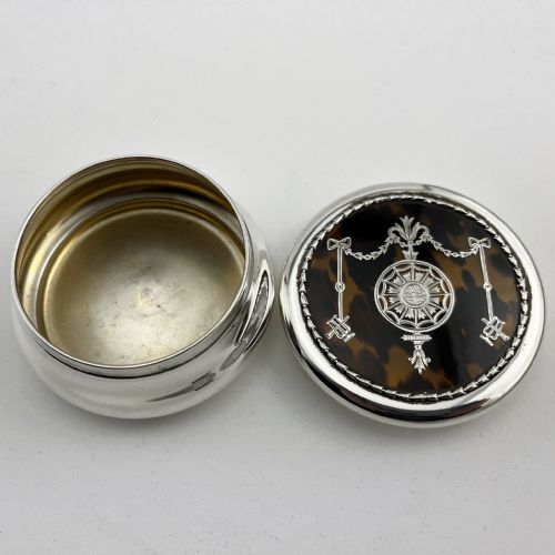 WILLIAM COMYNS STERLING SILVER AND TORTOISESHELL TRINKET BOX - ADDITIONAL PHOTO 3