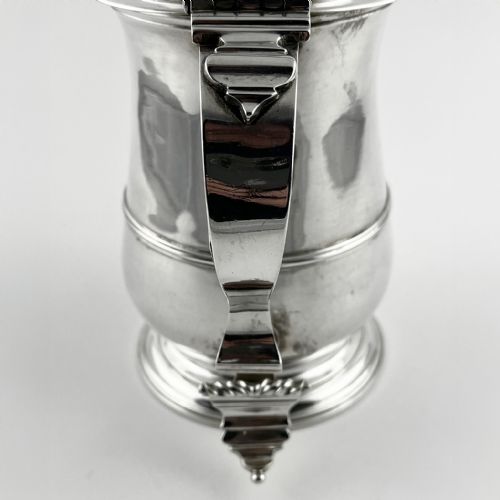 LARGE GEORGE II STERLING SILVER LIDDED TANKARD - ADDITIONAL PHOTO 6