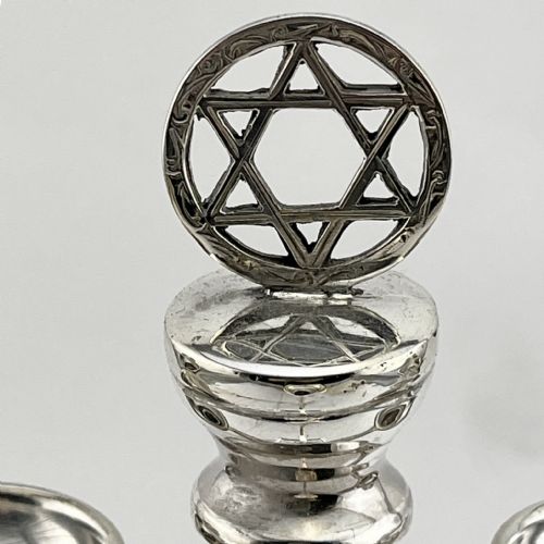 GOOD QUALITY STERLING SILVER MENORAH LAMP - ADDITIONAL PHOTO 1