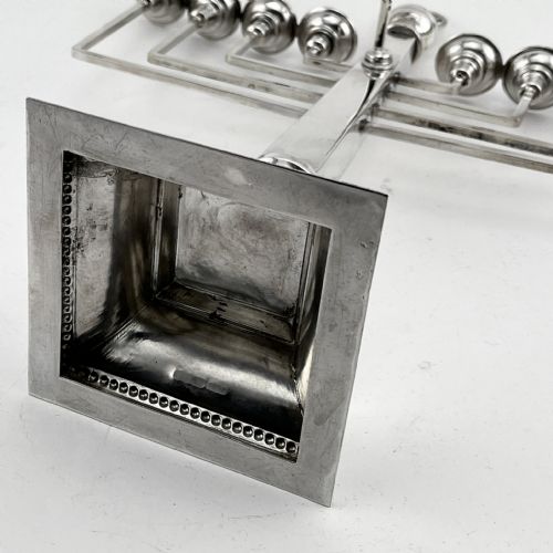 GOOD QUALITY STERLING SILVER MENORAH LAMP - ADDITIONAL PHOTO 2