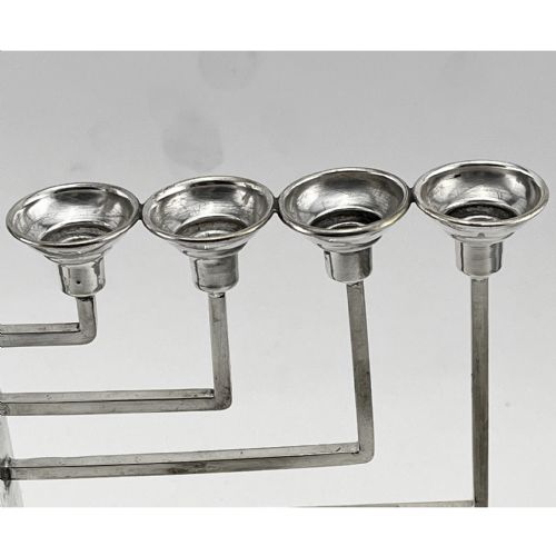 GOOD QUALITY STERLING SILVER MENORAH LAMP - ADDITIONAL PHOTO 3