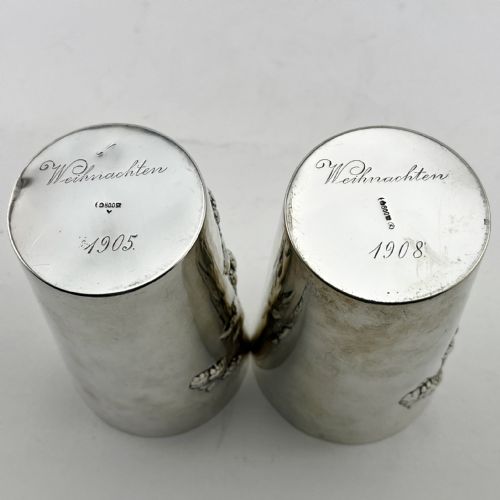 PAIR OF CONTINENTAL 800 GRADE STERLING SILVER BEAKERS - ADDITIONAL PHOTO 4