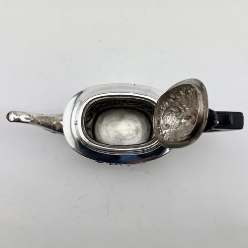 PRETTY STERLING SILVER LATE VICTORIAN THREE PIECE BACHELOR TEA SET - ADDITIONAL PHOTO 3