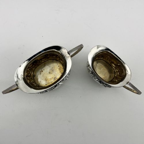 PRETTY STERLING SILVER LATE VICTORIAN THREE PIECE BACHELOR TEA SET - ADDITIONAL PHOTO 8