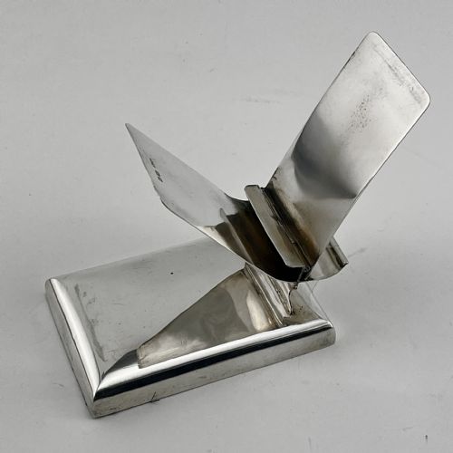 RECTANGULAR ANTIQUE STERLING SILVER DESK PAPER CLIP - ADDITIONAL PHOTO 2