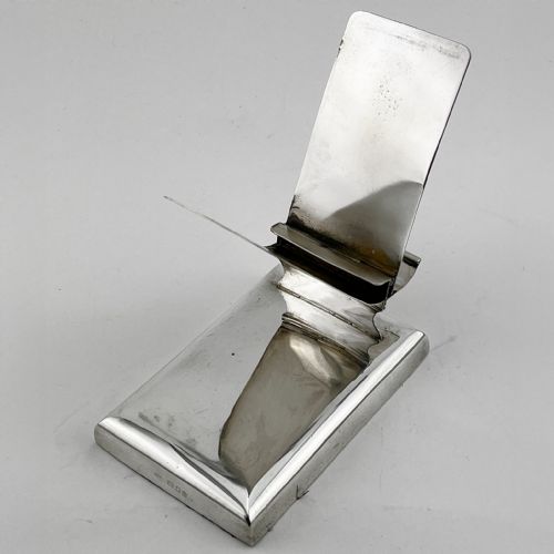 RECTANGULAR ANTIQUE STERLING SILVER DESK PAPER CLIP - ADDITIONAL PHOTO 4