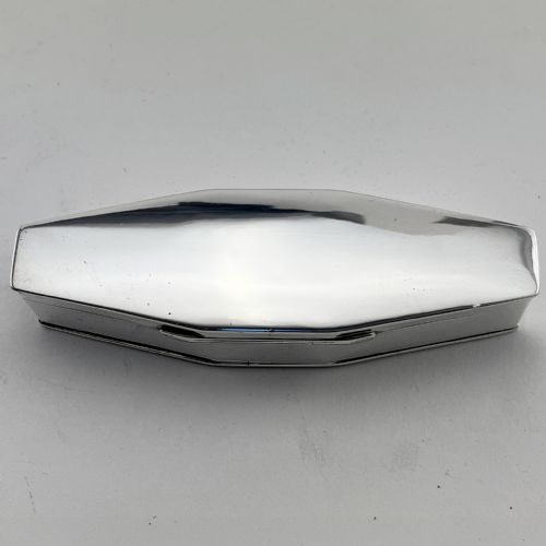 COFFIN SHAPED ANTIQUE STERLING SILVER TRINKET OR JEWELLERY BOX - ADDITIONAL PHOTO 1
