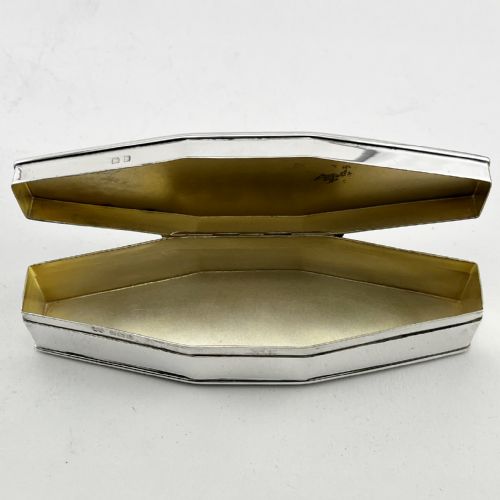 COFFIN SHAPED ANTIQUE STERLING SILVER TRINKET OR JEWELLERY BOX - ADDITIONAL PHOTO 2