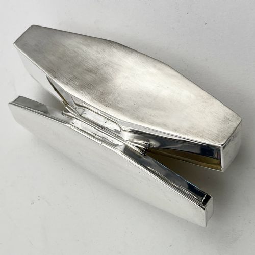 COFFIN SHAPED ANTIQUE STERLING SILVER TRINKET OR JEWELLERY BOX - ADDITIONAL PHOTO 6