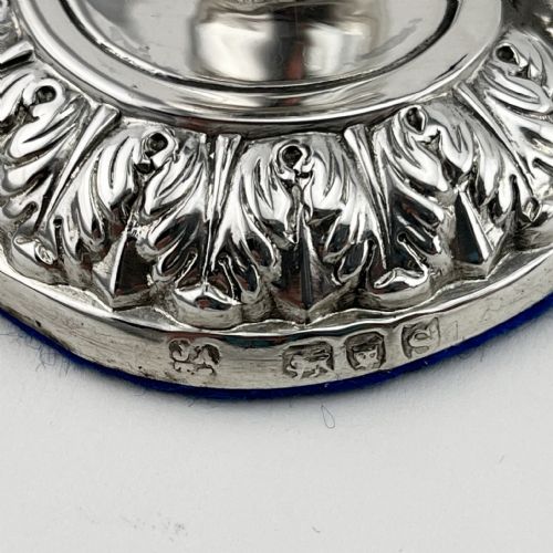 STERLING SILVER CANDLESTICKS WITH DETACHABLE FLORAL NOZZLES - ADDITIONAL PHOTO 3