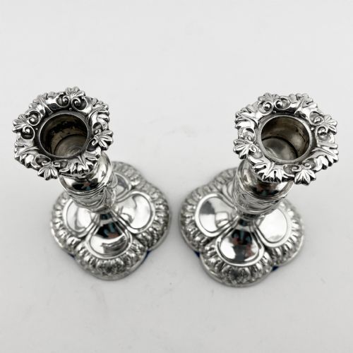 STERLING SILVER CANDLESTICKS WITH DETACHABLE FLORAL NOZZLES - ADDITIONAL PHOTO 5