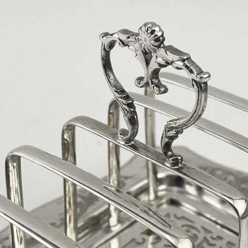CHARMING EDWARDIAN STERLING SILVER TOAST RACK - ADDITIONAL PHOTO 1