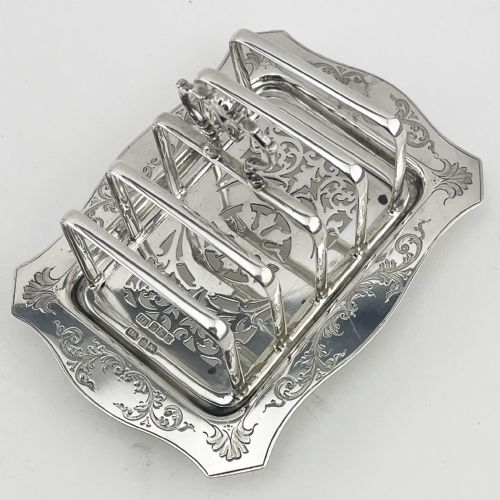 CHARMING EDWARDIAN STERLING SILVER TOAST RACK - ADDITIONAL PHOTO 2