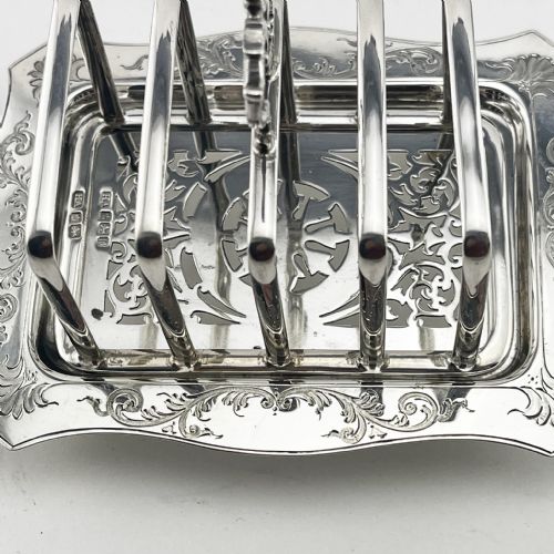 CHARMING EDWARDIAN STERLING SILVER TOAST RACK - ADDITIONAL PHOTO 3