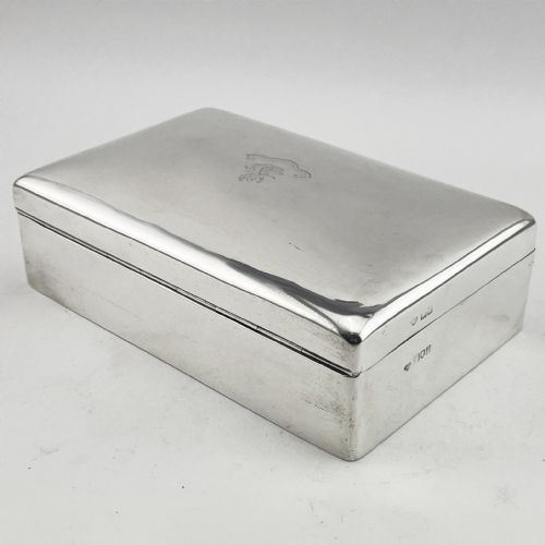 IMPRESSIVE EDWARDIAN STERLING SILVER CIGAR OR TRINKET BOX - ADDITIONAL PHOTO 4
