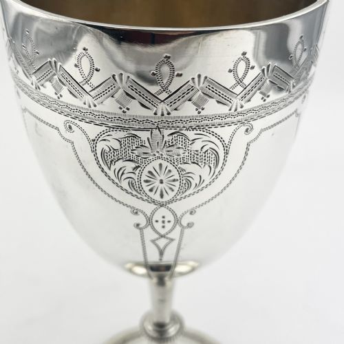 LARGE VICCTORIAN STERLING SILVER GOBLET - ADDITIONAL PHOTO 1