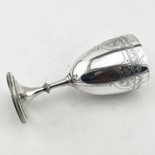 LARGE VICCTORIAN STERLING SILVER GOBLET - ADDITIONAL PHOTO 3
