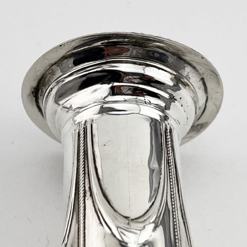 PAIR OF LATE VICTORIAN CLASSICAL STYLE STERLING SILVER CANDLESTICKS - ADDITIONAL PHOTO 5