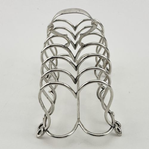 GOOD QUALITY VICTORIAN STERLING SILVER TOAST RACK - ADDITIONAL PHOTO 1