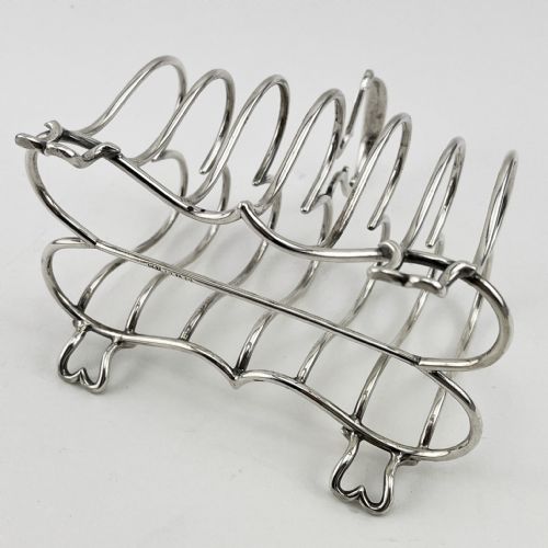 GOOD QUALITY VICTORIAN STERLING SILVER TOAST RACK - ADDITIONAL PHOTO 4