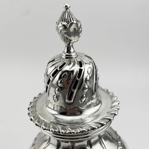 LARGE STERLING SILVER SUGAR CASTER IN AN INVERTED PEAR SHAPE - ADDITIONAL PHOTO 1