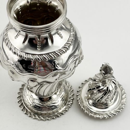 LARGE STERLING SILVER SUGAR CASTER IN AN INVERTED PEAR SHAPE - ADDITIONAL PHOTO 4