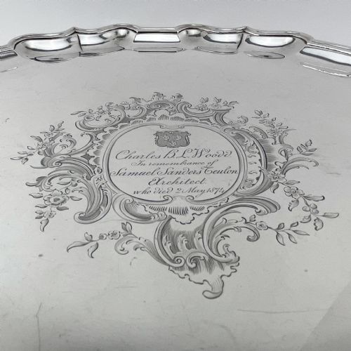 GOOD QUALITY EARLY GEORGE II STERLING SILVER SALVER - ADDITIONAL PHOTO 1
