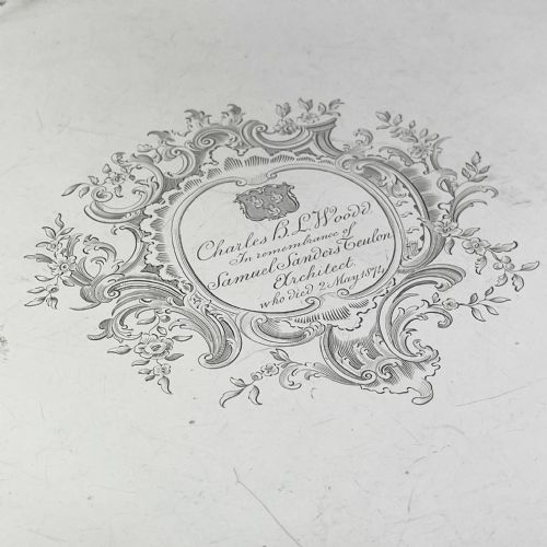 GOOD QUALITY EARLY GEORGE II STERLING SILVER SALVER - ADDITIONAL PHOTO 3