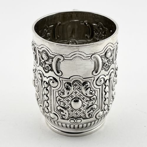 GOOD QUALITY VICTORIAN STERLING SILVER CHRISTENING MUG - ADDITIONAL PHOTO 1