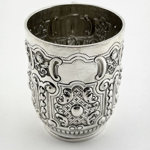 GOOD QUALITY VICTORIAN STERLING SILVER CHRISTENING MUG - ADDITIONAL PHOTO 2