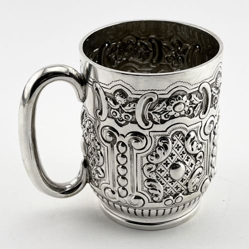GOOD QUALITY VICTORIAN STERLING SILVER CHRISTENING MUG - ADDITIONAL PHOTO 4