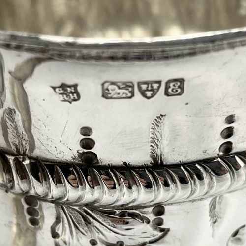 GEORGIAN STYLE EDWARDIAN STERLING SILVER PORRINGER OR CHRISTENING CUP - ADDITIONAL PHOTO 2