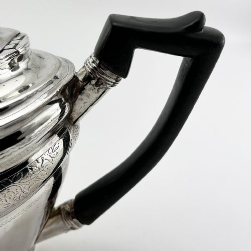 ELEGANT GEORGIAN STERLING SILVER TEAPOT - ADDITIONAL PHOTO 2