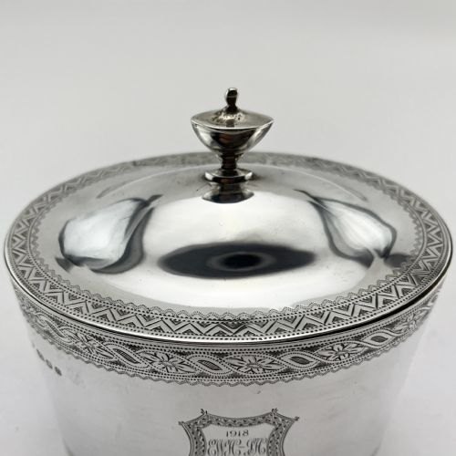 GEORGIAN STYLE STERLING SILVER TEA CADDY - ADDITIONAL PHOTO 1